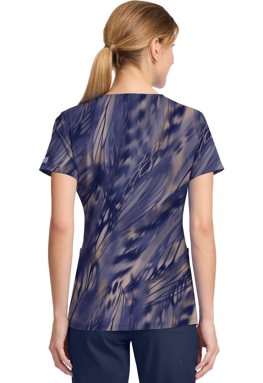 Prints DK667 V-Neck Print Top Watercolor Feather