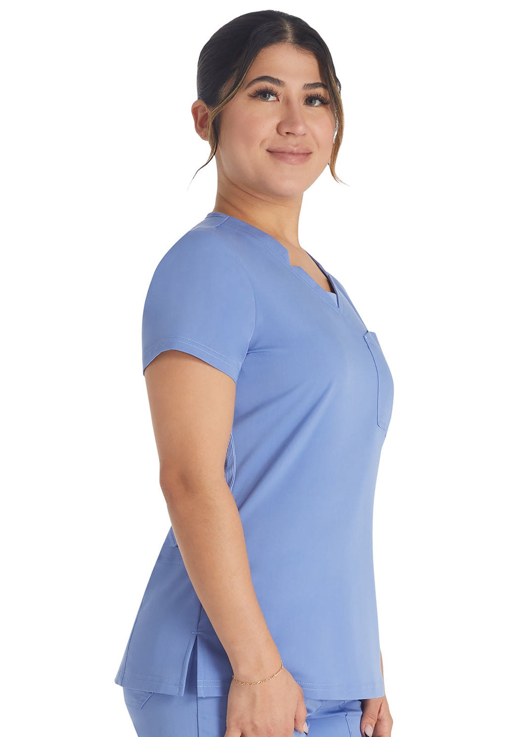 Balance DK671 Notched V-Neck Top Ciel