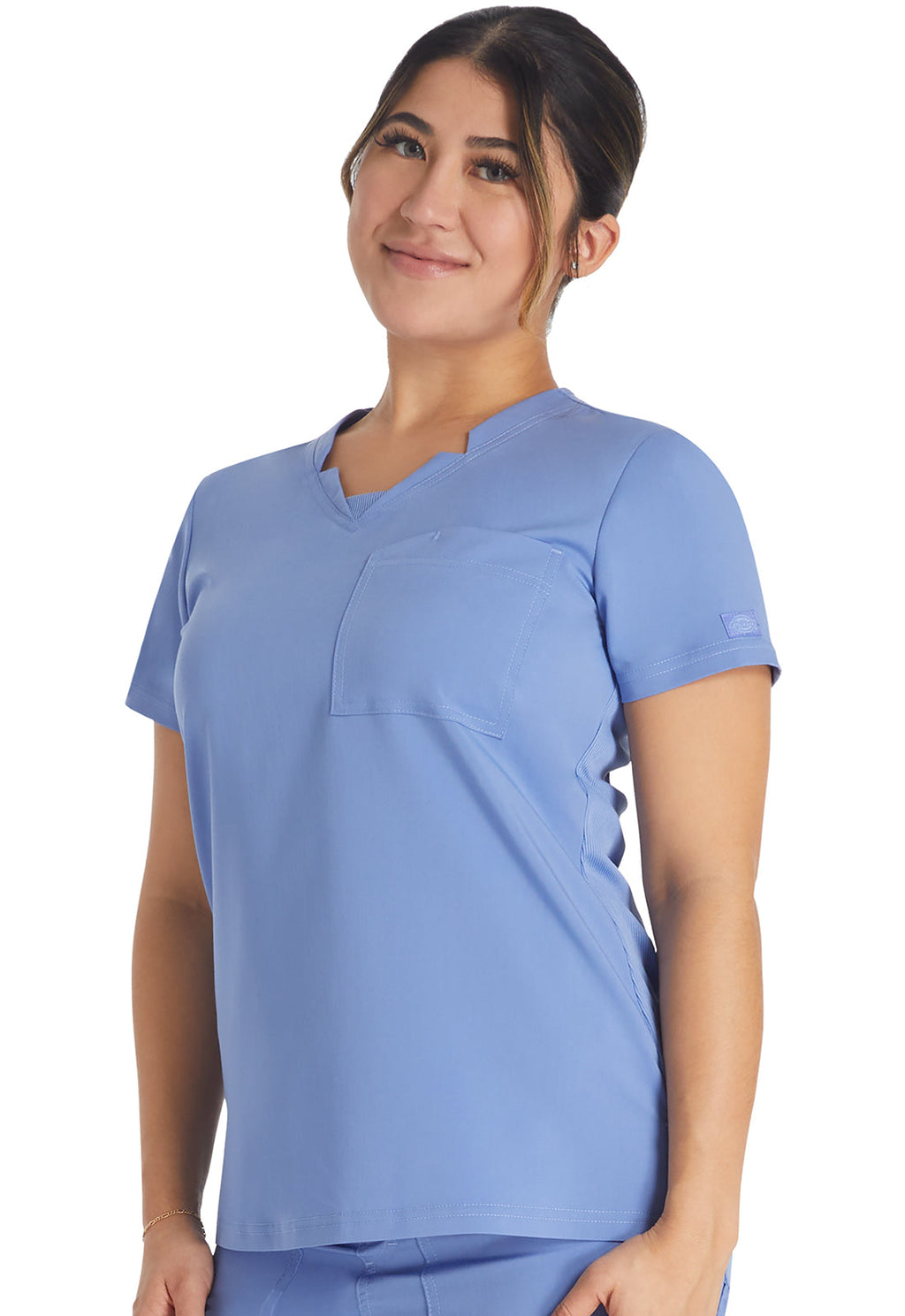 Balance DK671 Notched V-Neck Top Ciel