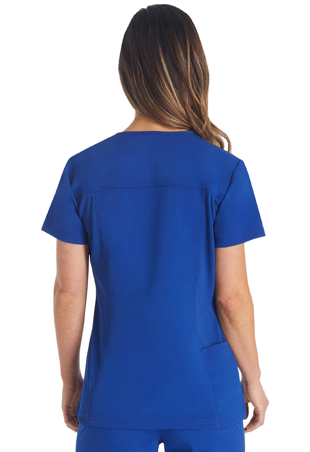 Balance DK671 Notched V-Neck Top Galaxy Blue