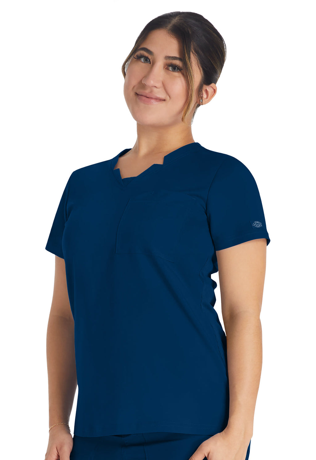 Balance DK671 Notched V-Neck Top Navy
