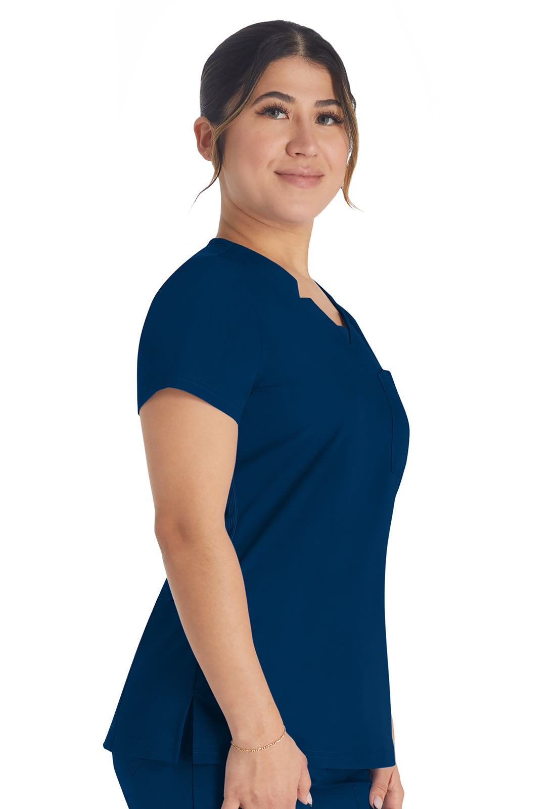 Balance DK671 Notched V-Neck Top Navy