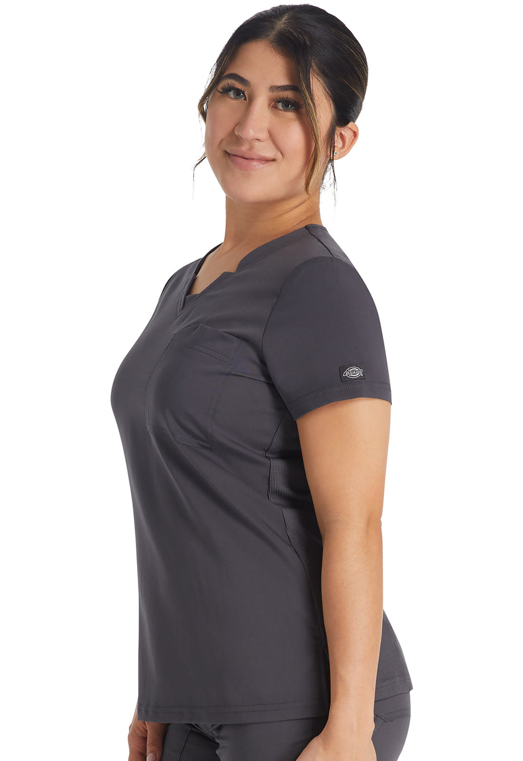 Balance DK671 Notched V-Neck Top Pewter