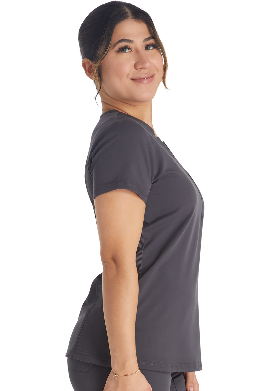 Balance DK671 Notched V-Neck Top Pewter