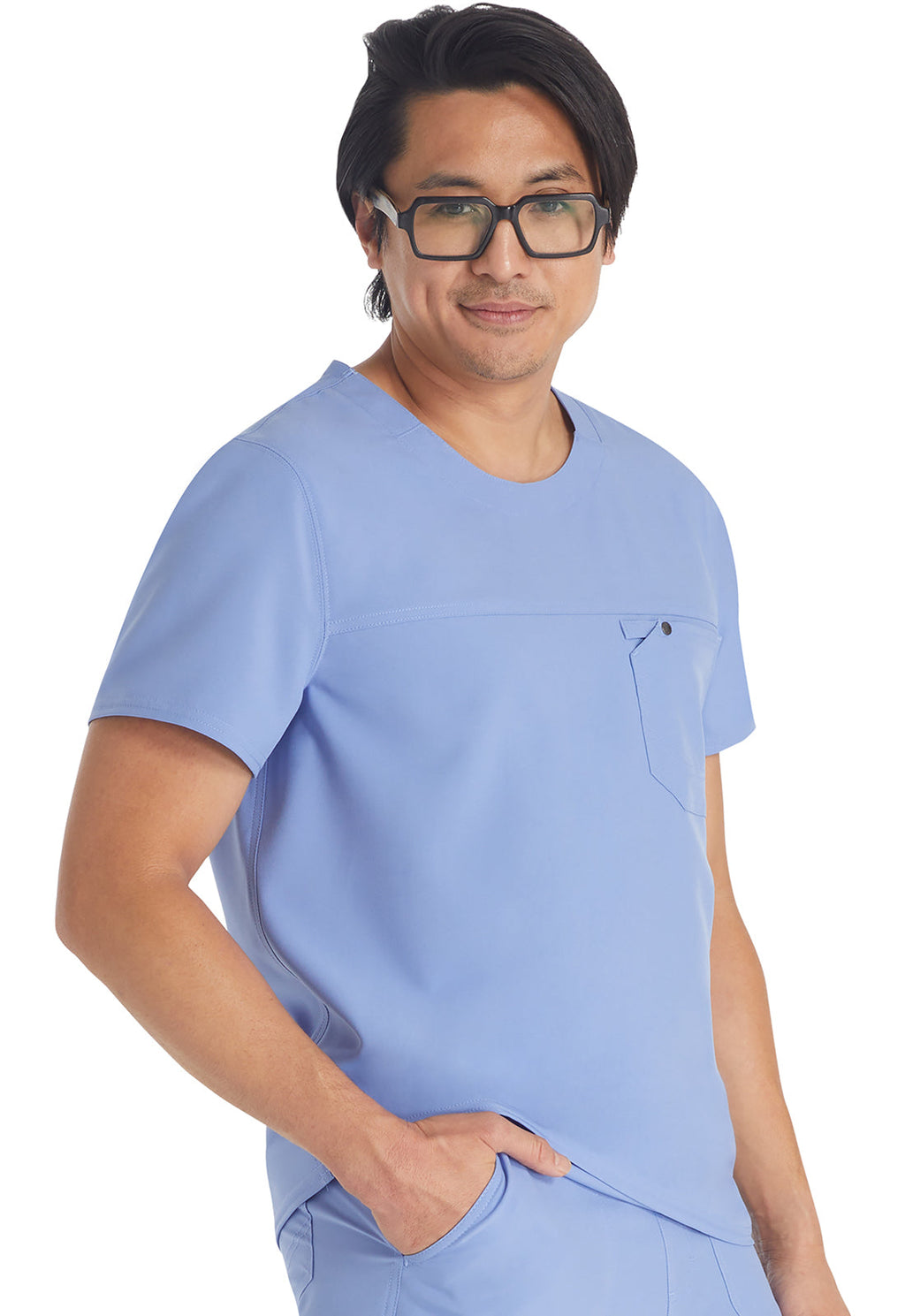 EDS NXT DK676 Men's Round Neck Top Ciel Model Image Left Side | Dickies