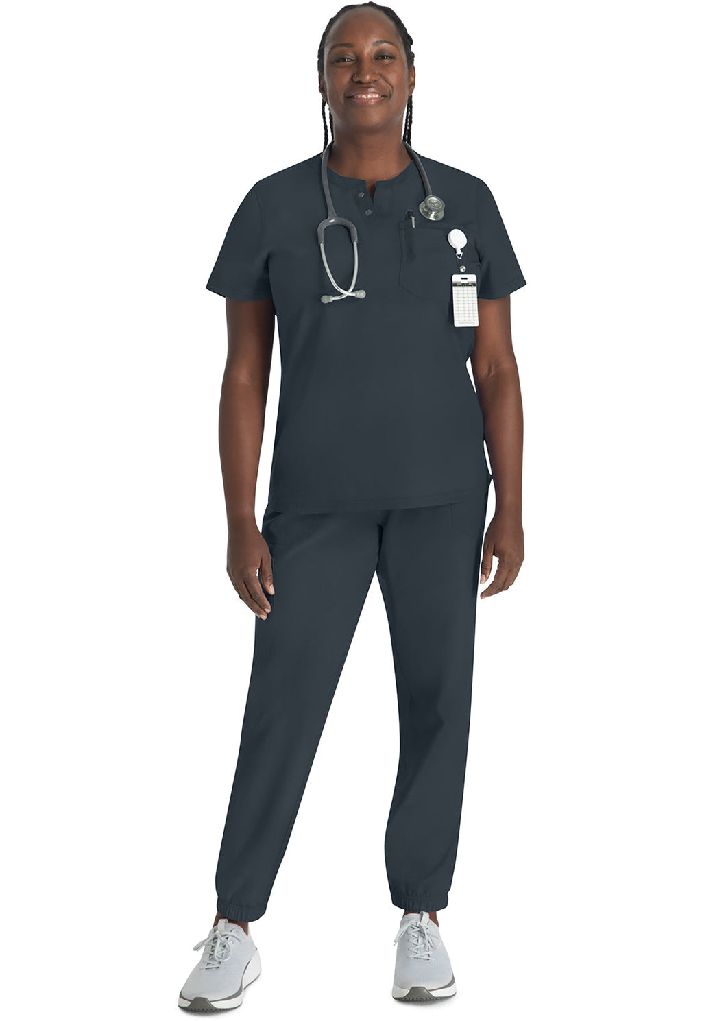 EDS NXT DK681 Round Neck Henley Top Pewter