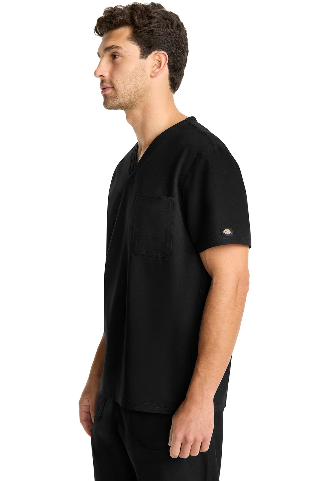 EDS NXT DK693 Men's Tuck-in V-neck Top Black Model Image Right Side | Dickies