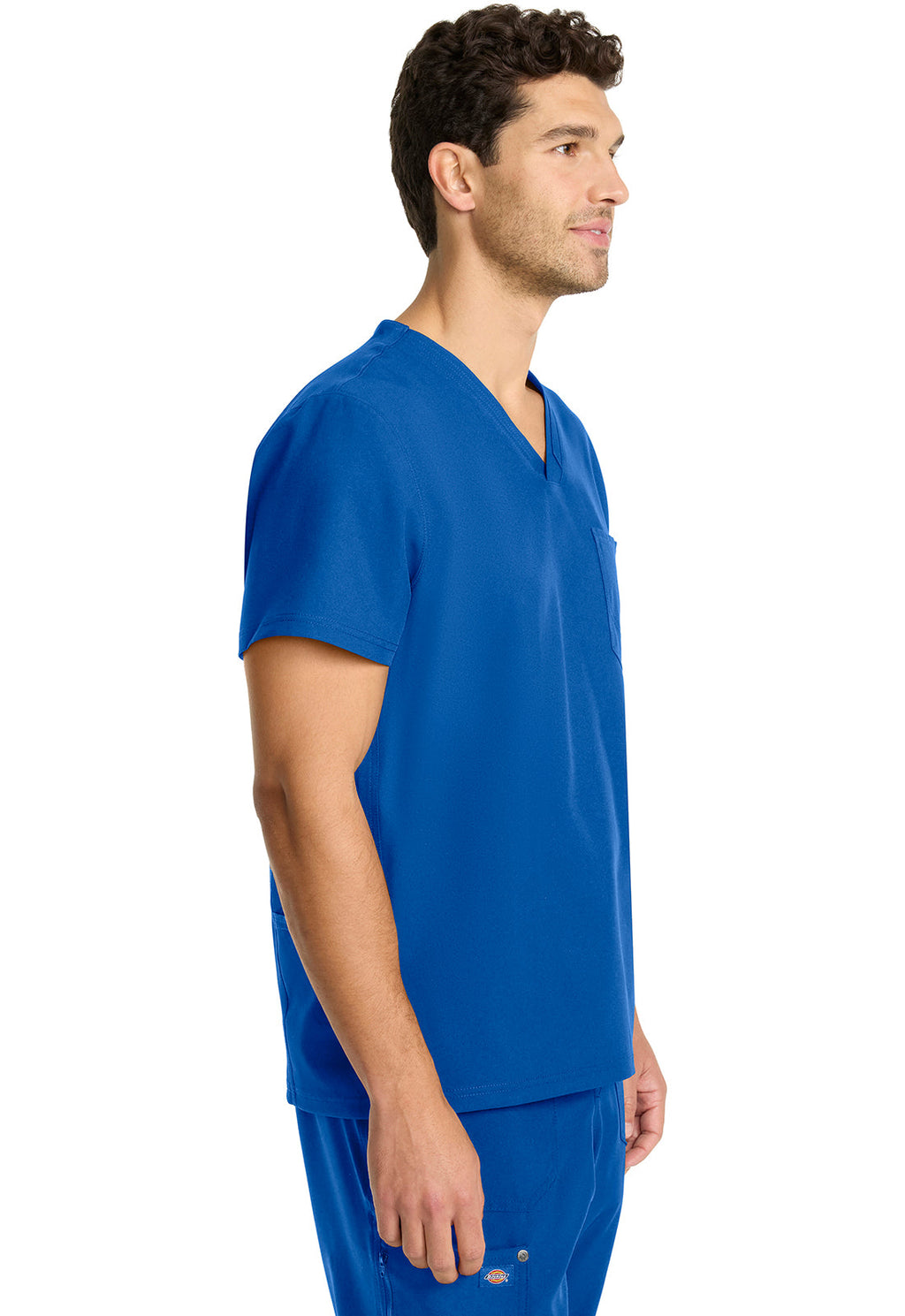 EDS NXT DK693 Men's Tuck-in V-neck Top Royal Model Image Left Side | Dickies