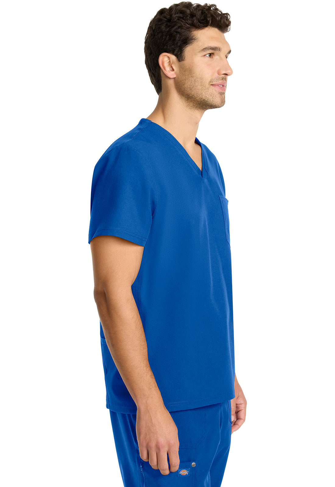 EDS NXT DK693 Men's Tuck-in V-neck Top Royal Model Image Left Side | Dickies