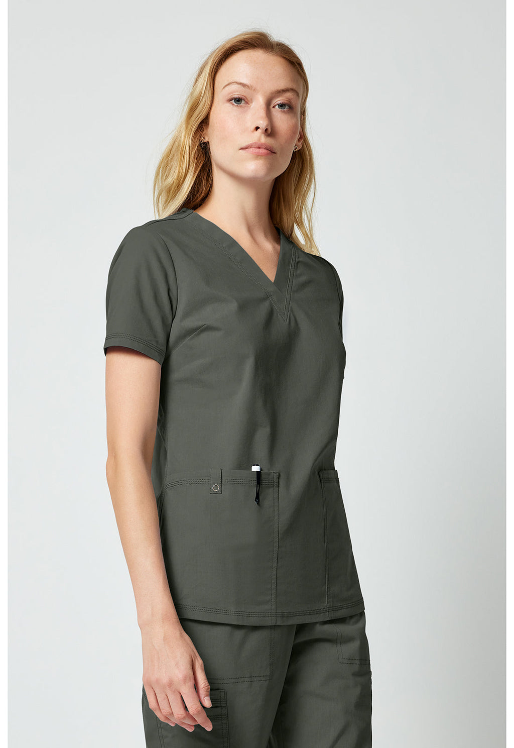 Forge DK856 Women's V-Neck Top Olive