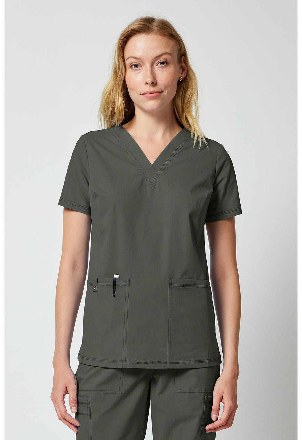Forge DK856 Women's V-Neck Top Olive