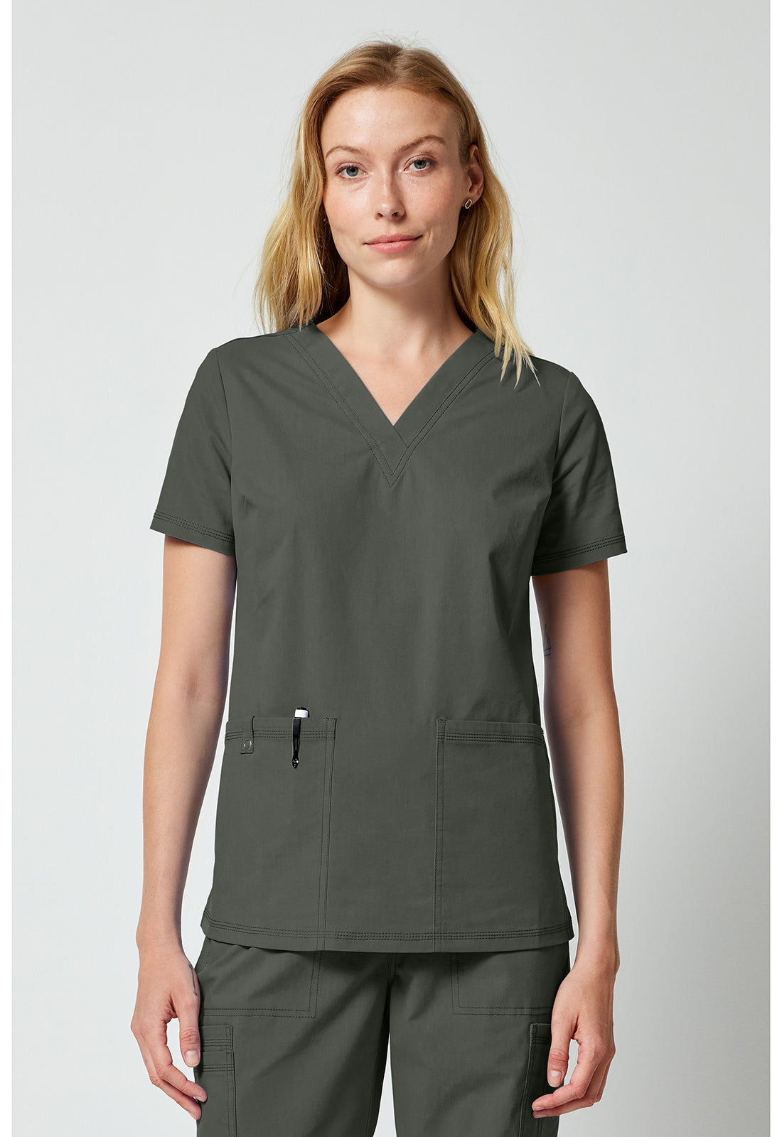 Forge DK856 Women's V-Neck Top Olive