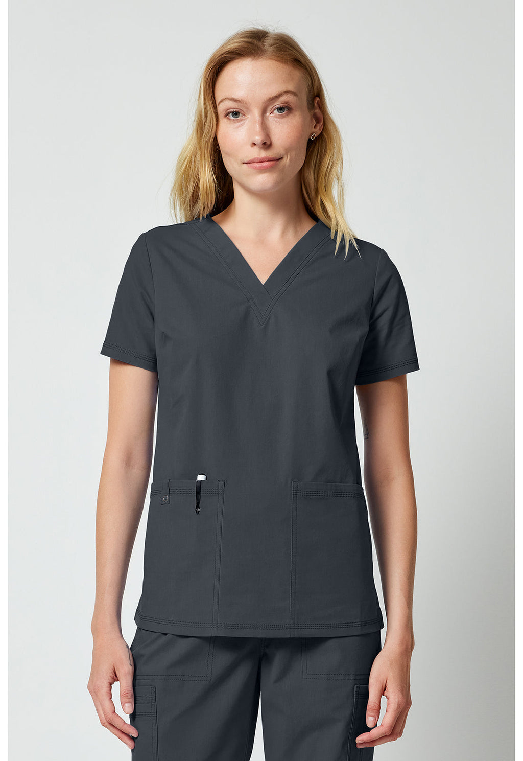 Forge DK856 Women's V-Neck Top Pewter