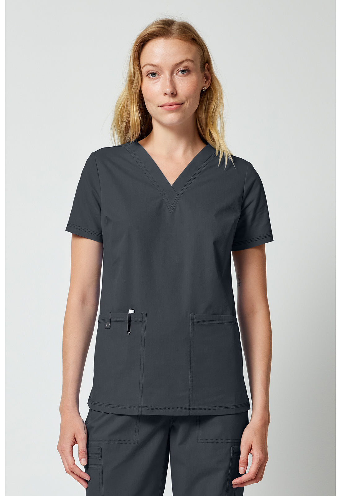 Forge DK856 Women's V-Neck Top Pewter
