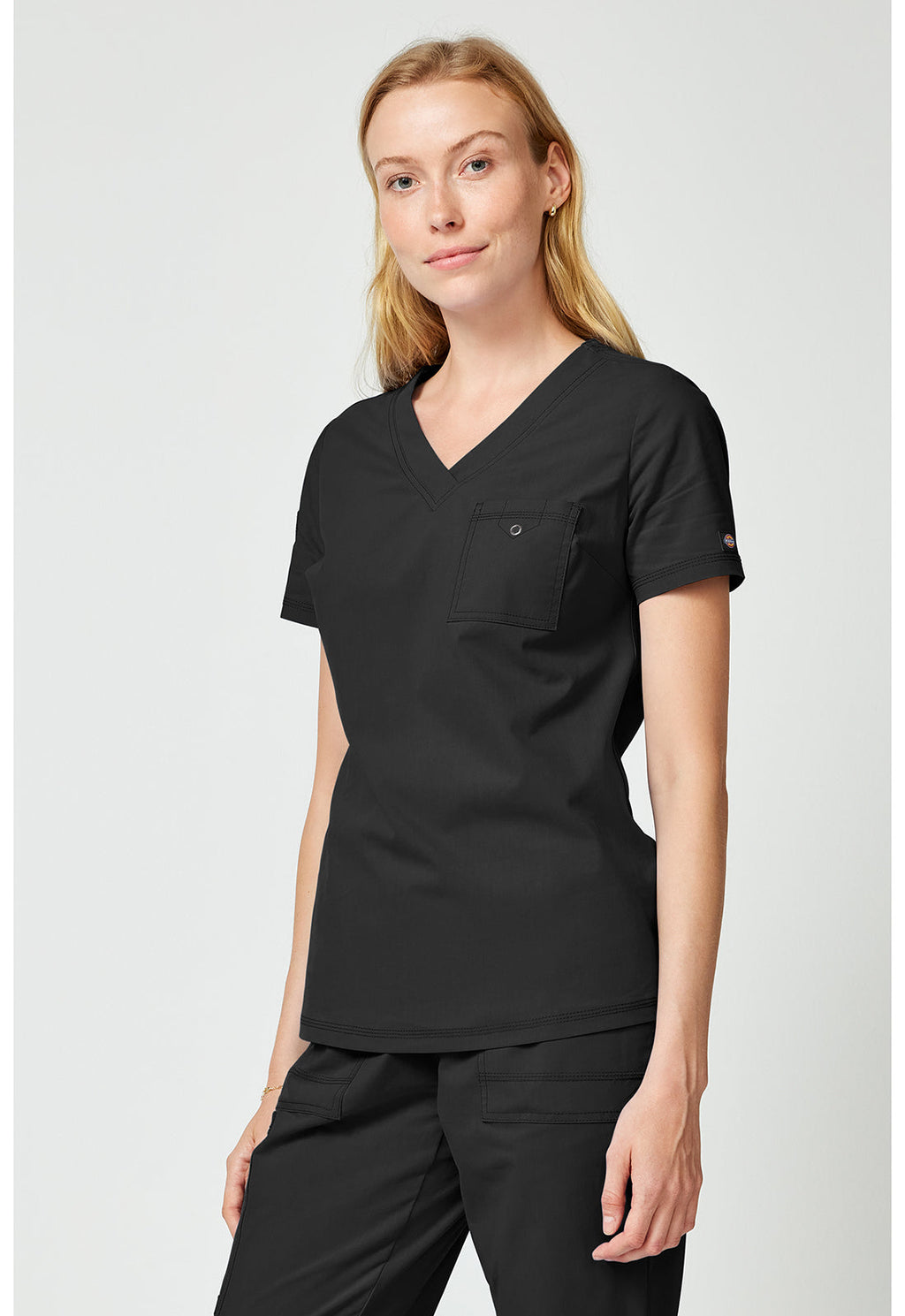 Forge DK857 Women's Tuck In Scrub Top Black