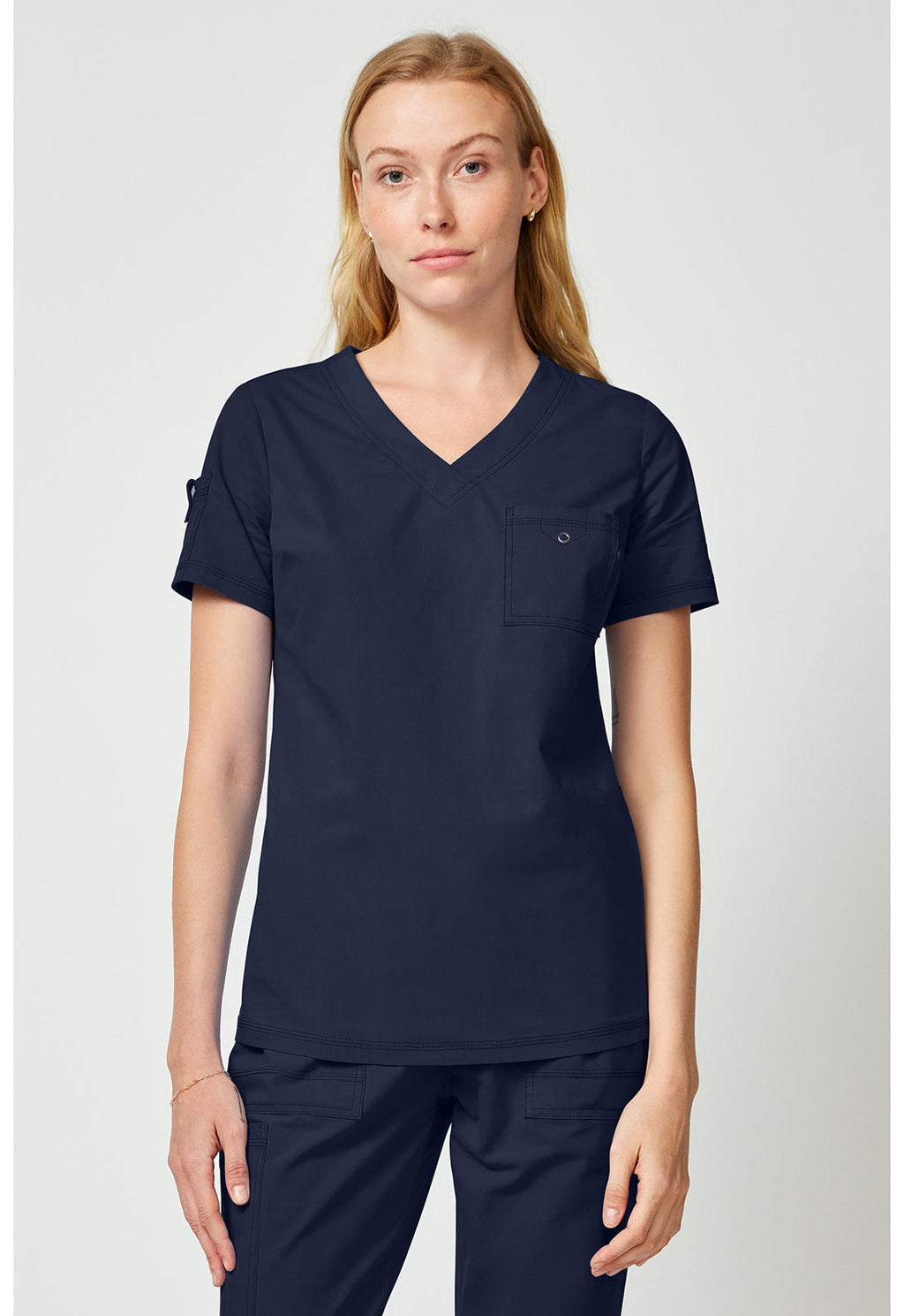 Forge DK857 Women's Tuck In Scrub Top Navy