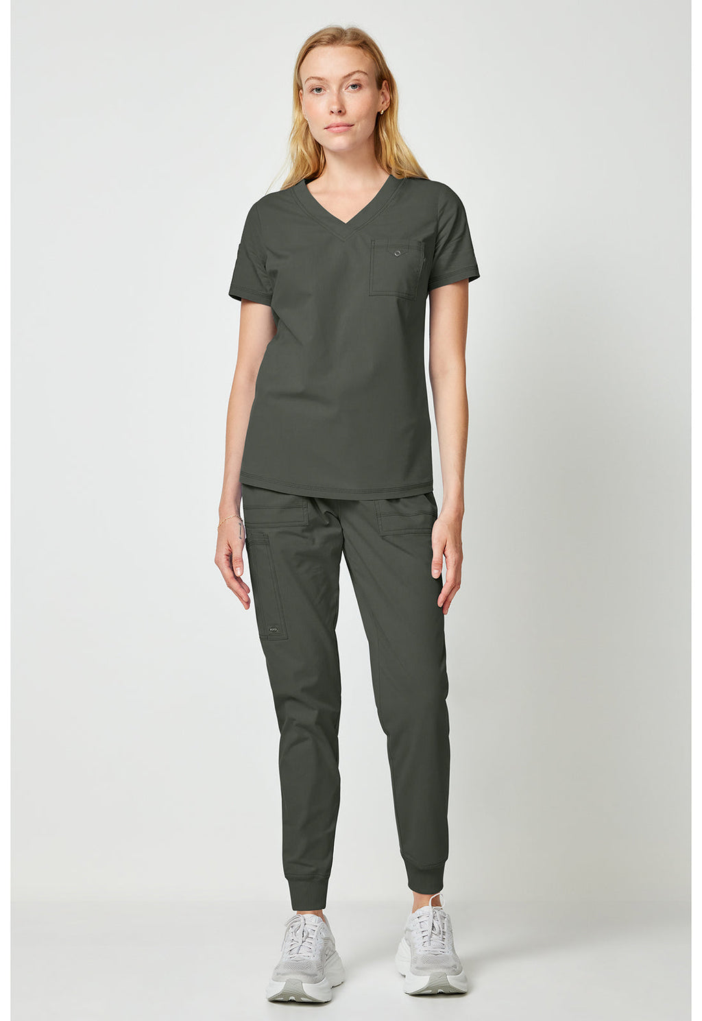 Forge DK857 Women's Tuck In Scrub Top Olive