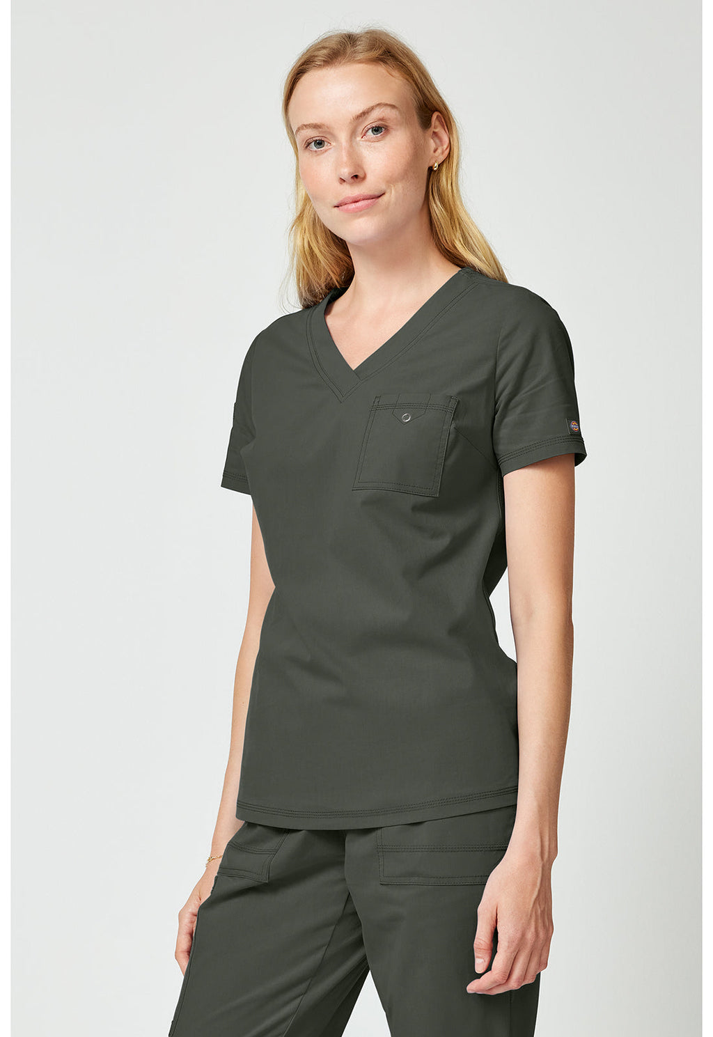 Forge DK857 Women's Tuck In Scrub Top Olive