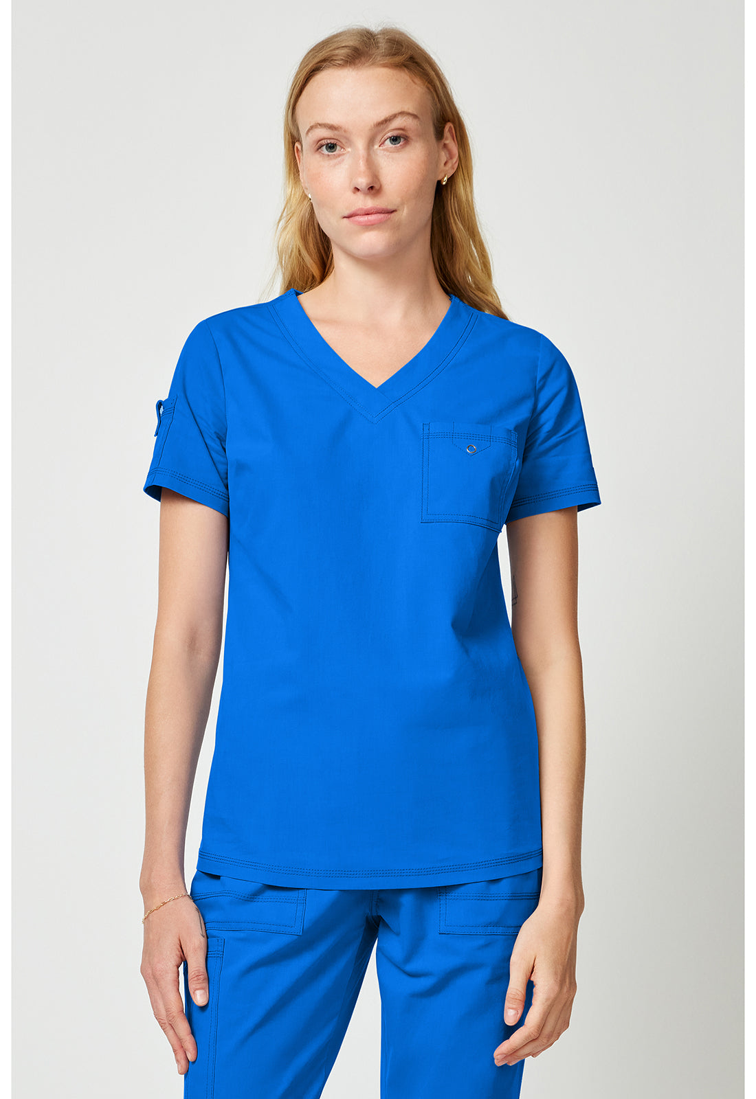 Forge DK857 Women's Tuck In Scrub Top Royal
