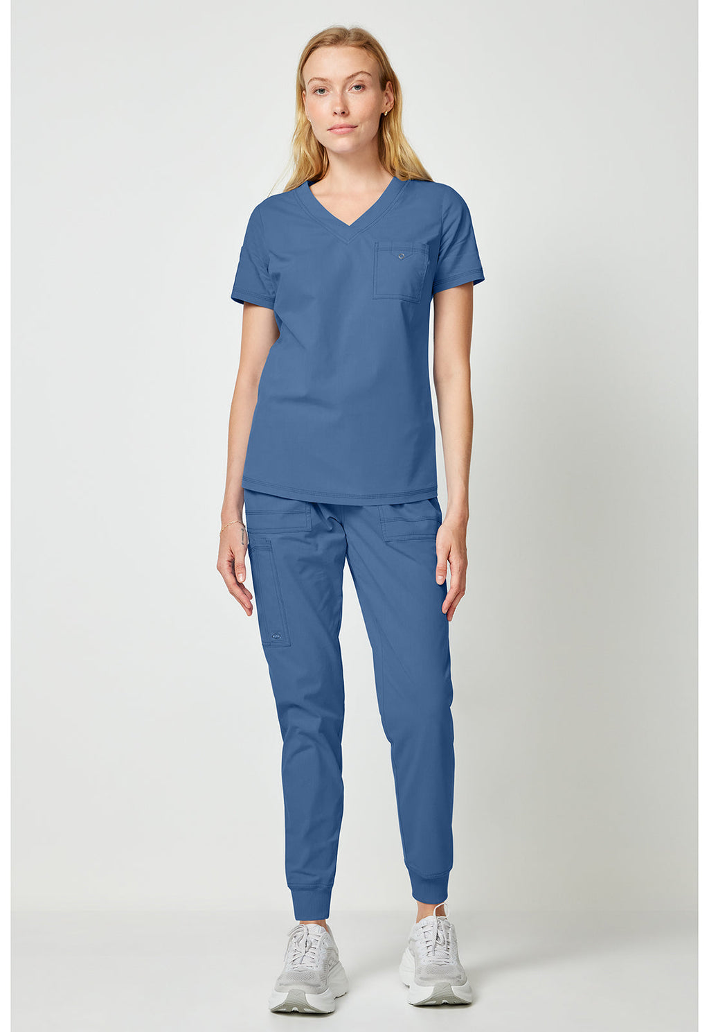 Forge DK857 Women's Tuck In Scrub Top Vintage Blue