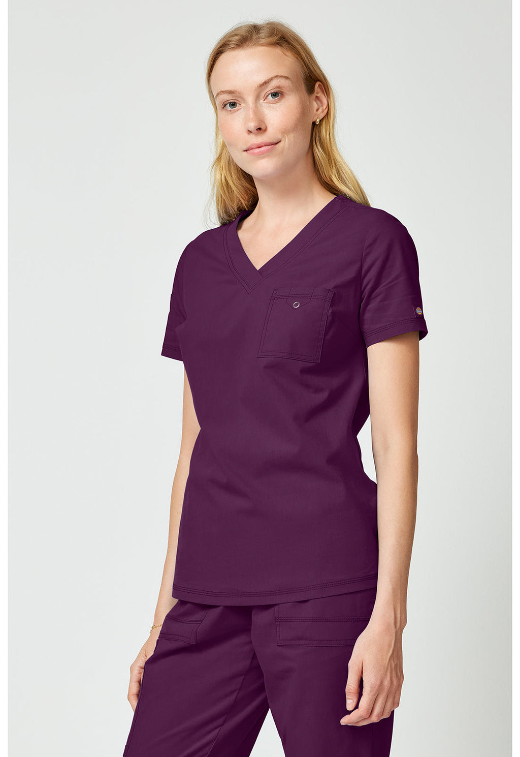 Forge DK857 Women's Tuck In Scrub Top Wine