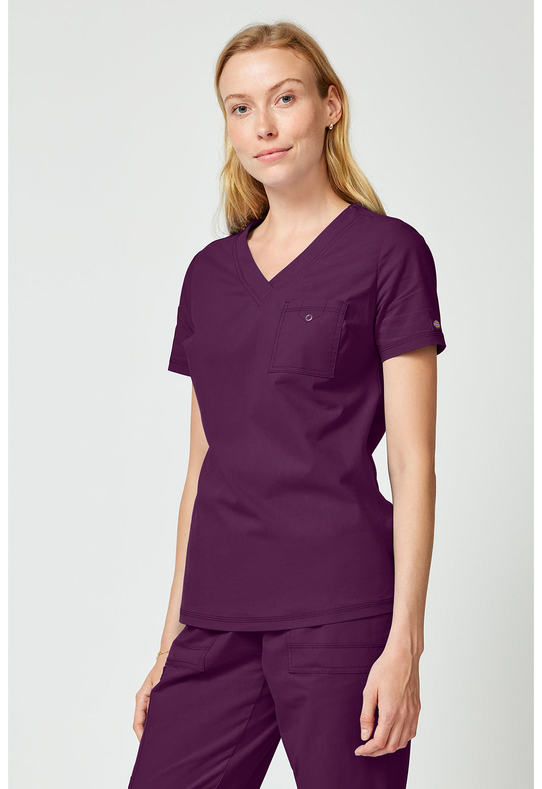 Forge DK857 Women's Tuck In Scrub Top Wine