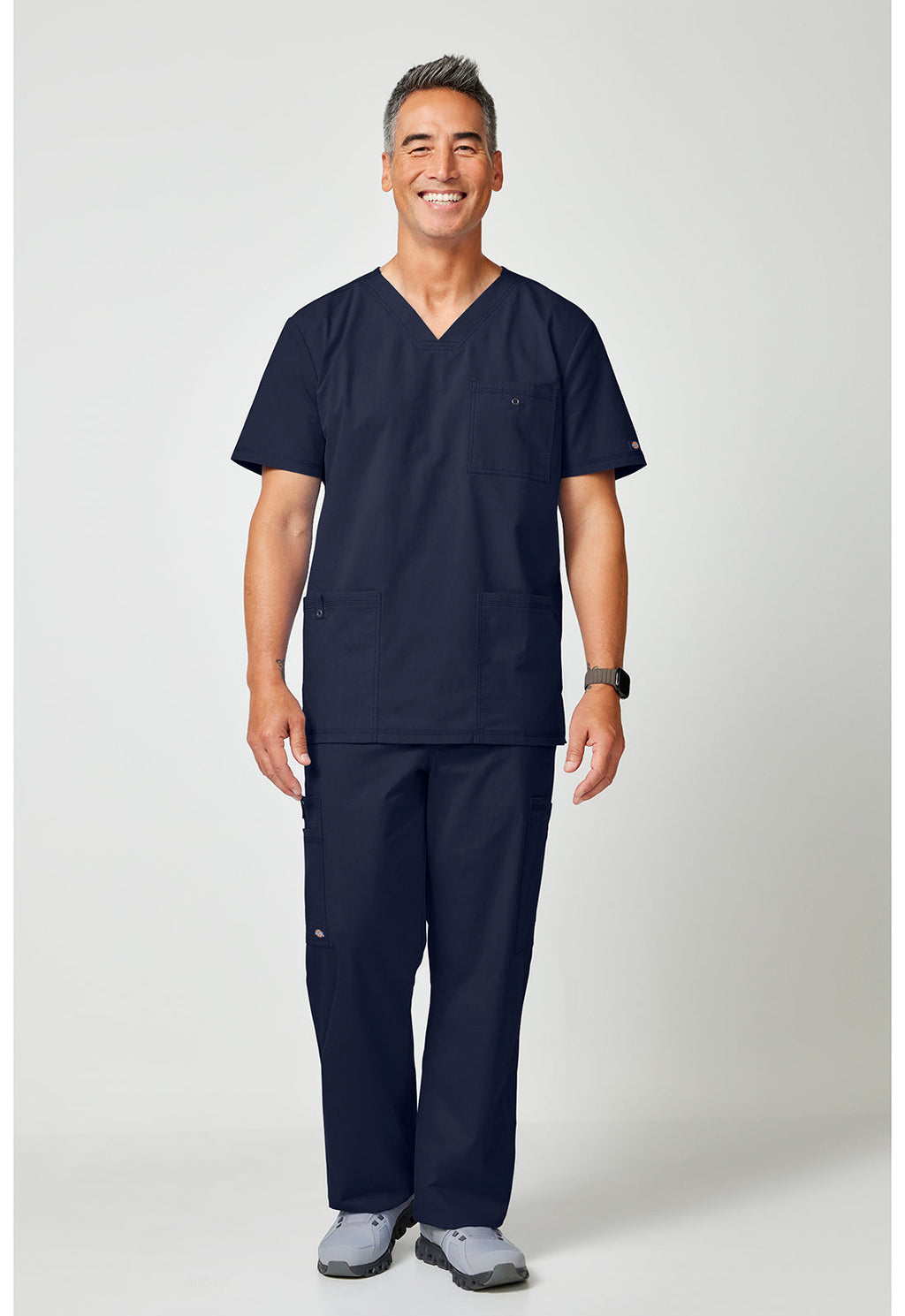 Forge DK859 Men's V-Neck Scrub Top Navy