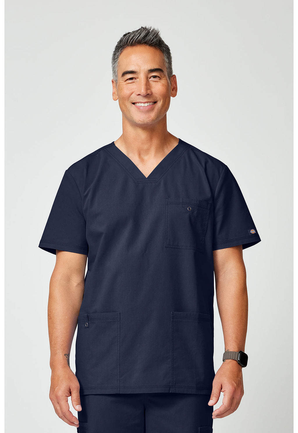Forge DK859 Men's V-Neck Scrub Top Navy