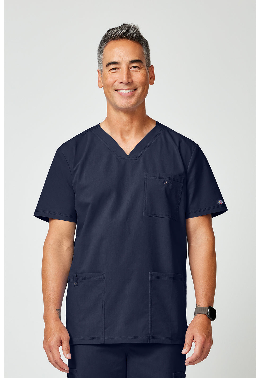 Forge DK859 Men's V-Neck Scrub Top Navy