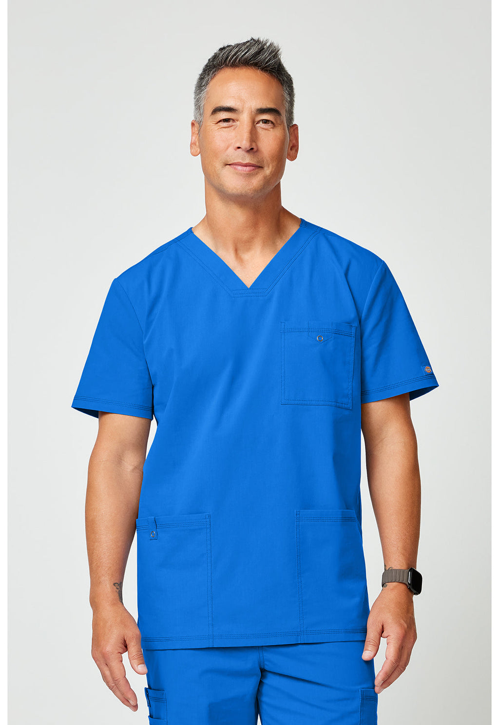 Forge DK859 Men's V-Neck Scrub Top Royal