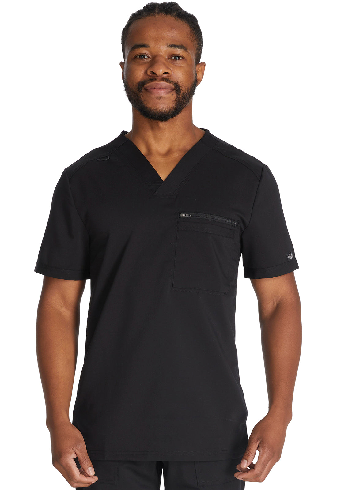 Balance DK865 Men's Tuckable V-Neck Scrub Top Black