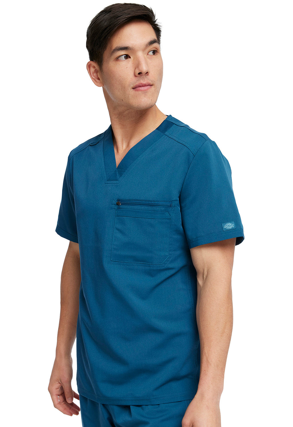 Balance DK865 Men's Tuckable V-Neck Scrub Top Caribbean Blue