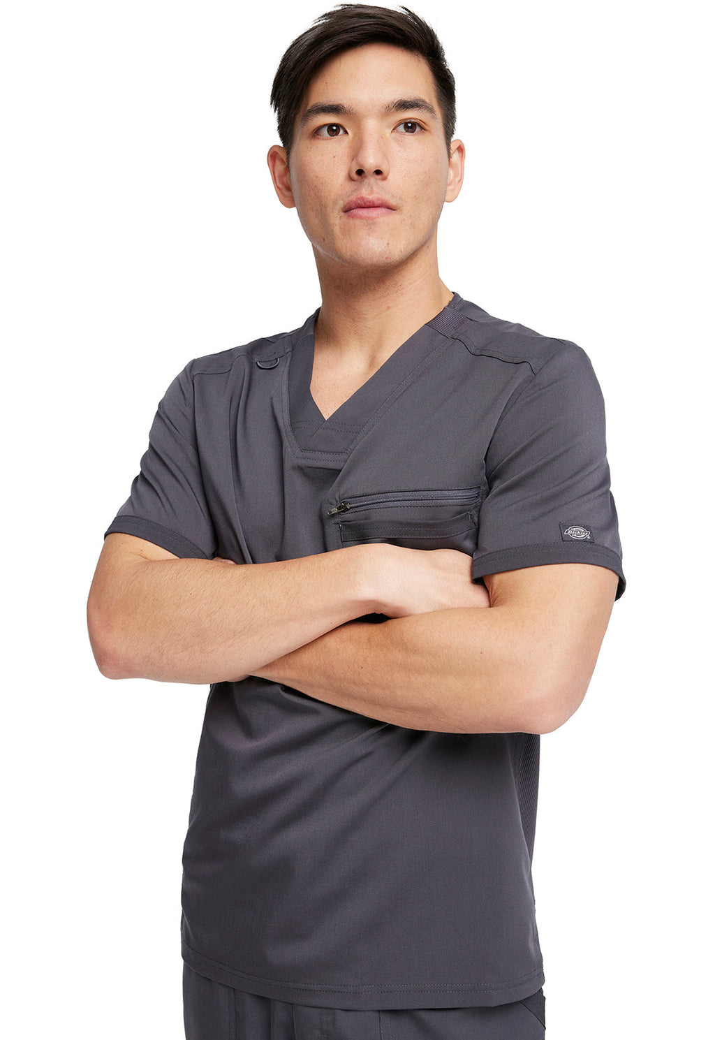 Balance DK865 Men's Tuckable V-Neck Scrub Top Pewter