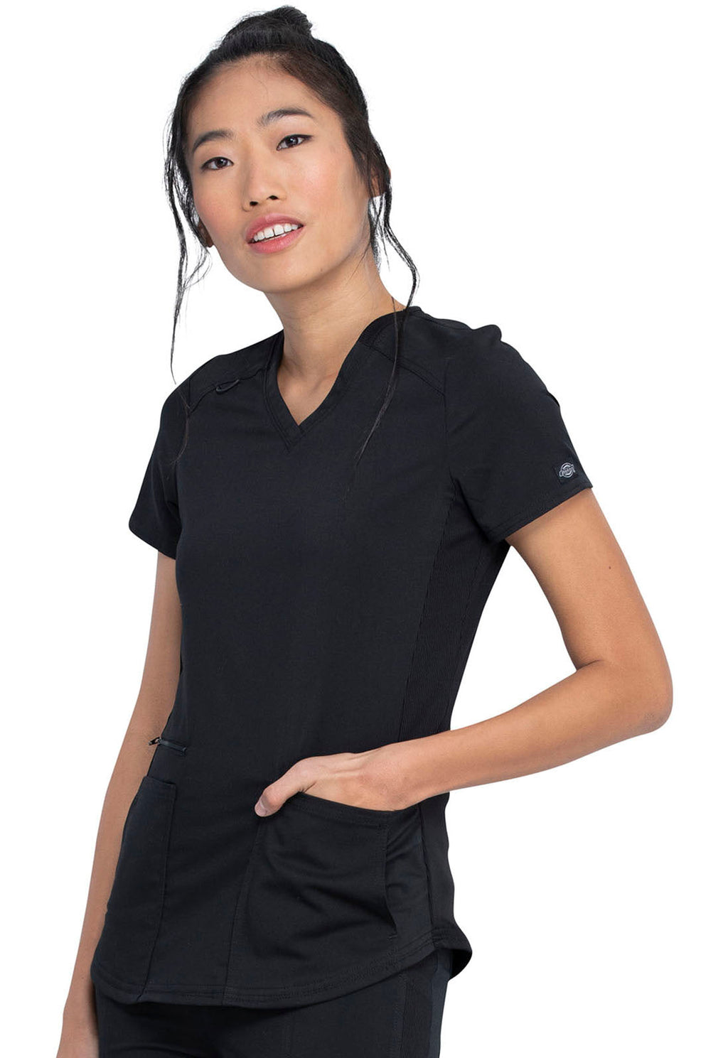 Balance DK875 Women's V-Neck Scrub Top Black