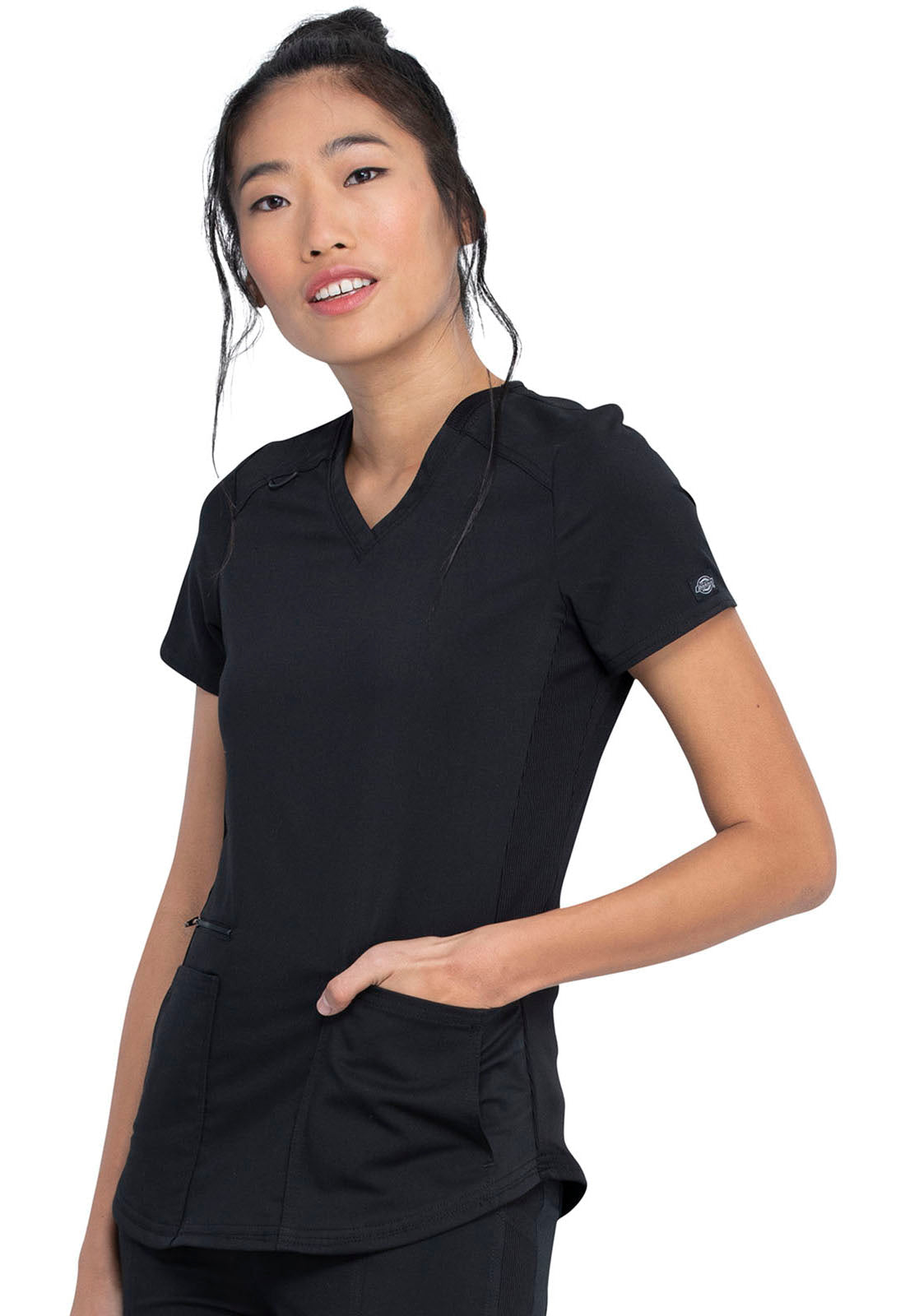Balance DK875 Women's V-Neck Scrub Top Black