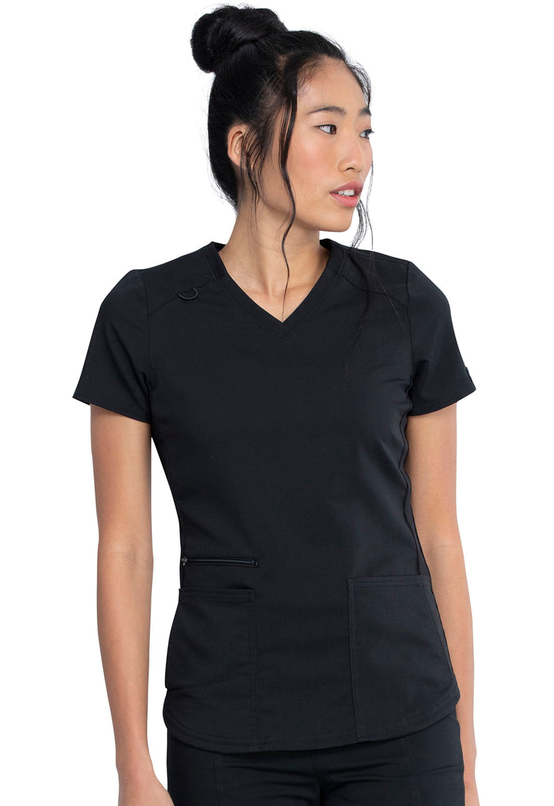 Balance DK875 Women's V-Neck Scrub Top Black