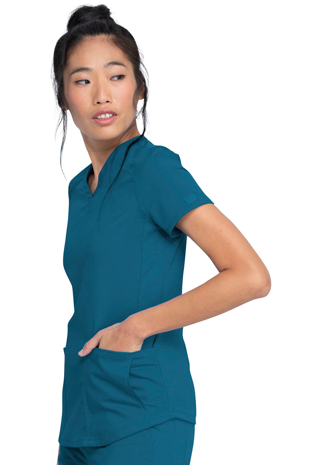 Balance DK875 Women's V-Neck Scrub Top Caribbean Blue