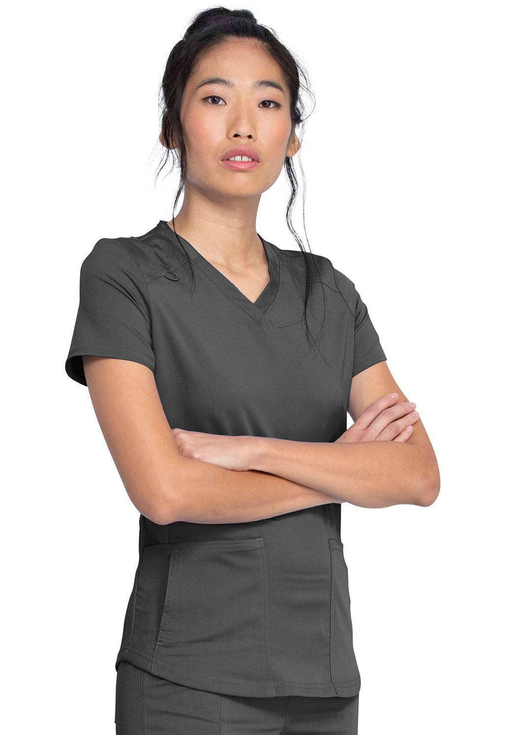Balance DK875 Women's V-Neck Scrub Top Pewter