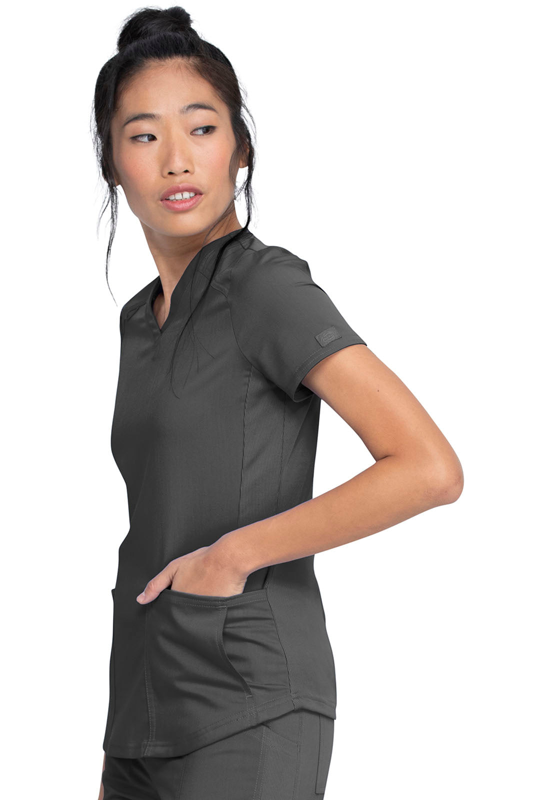 Balance DK875 Women's V-Neck Scrub Top Pewter