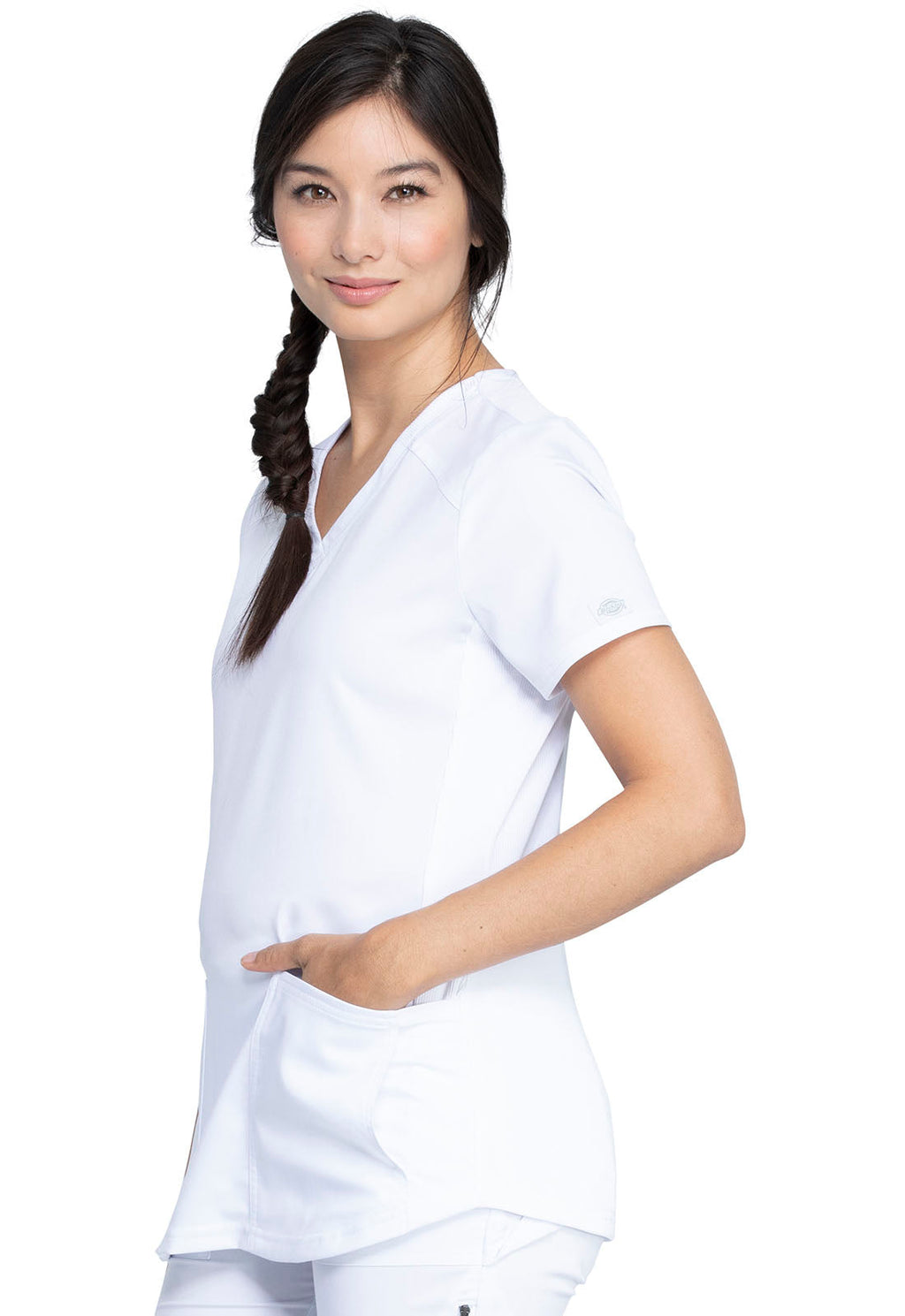 Balance DK875 Women's V-Neck Scrub Top White