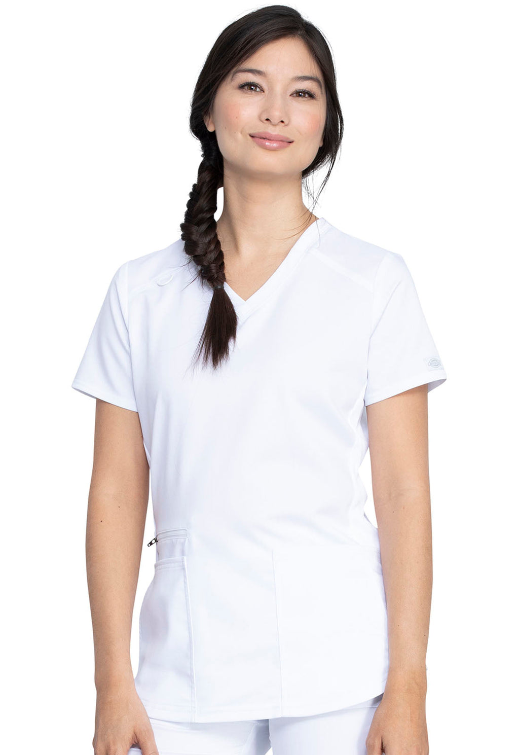 Balance DK875 Women's V-Neck Scrub Top White