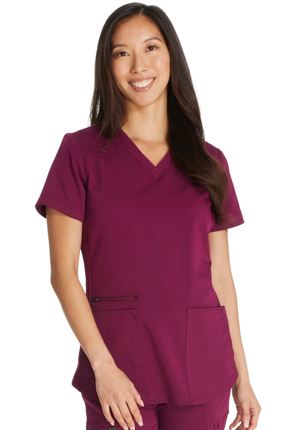 Balance DK875 Women's V-Neck Scrub Top Wine