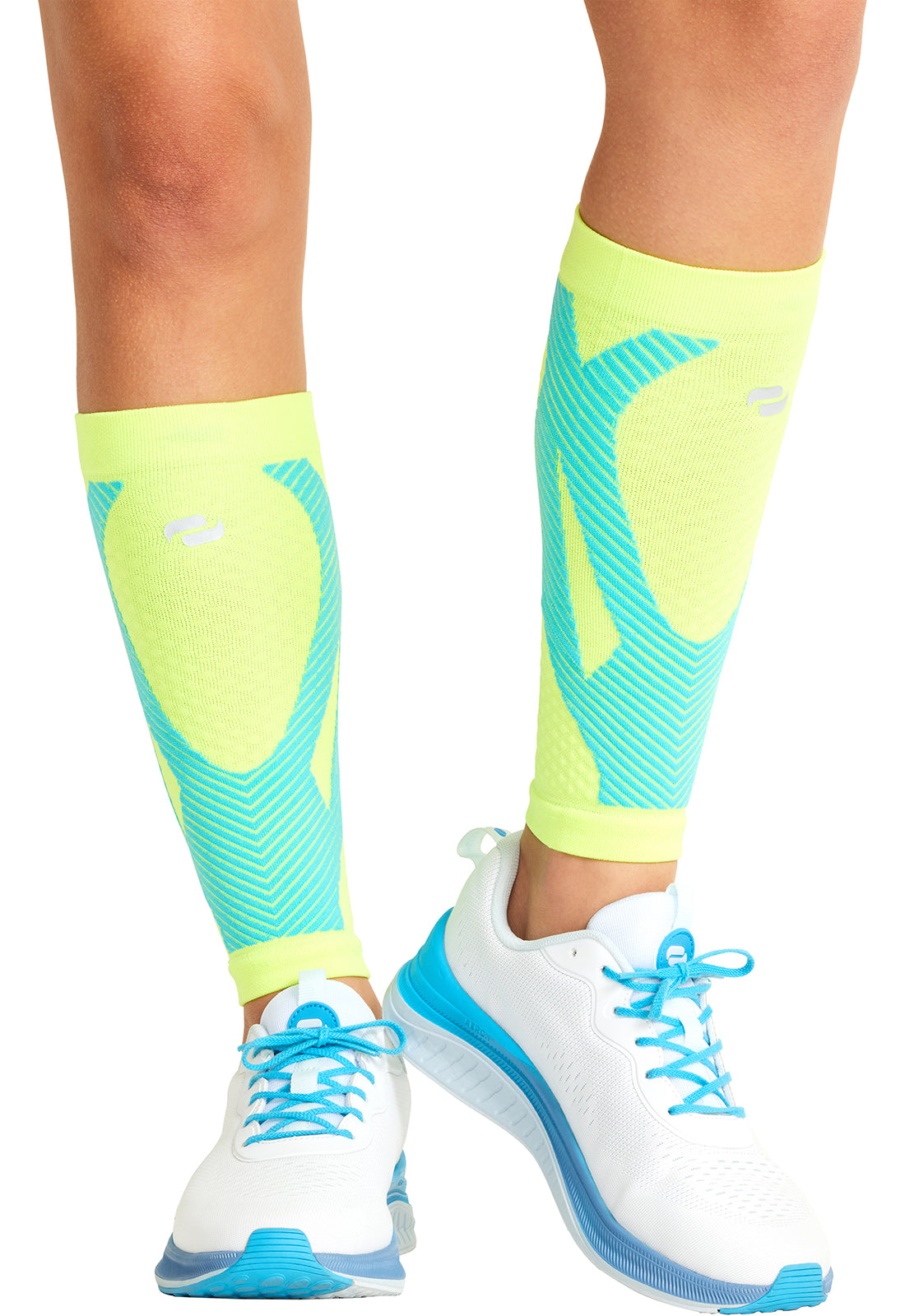 Legwear ELECTRIC Calf Sleeve 10-15 Mmhg Compression Hyper Yellow/Turquoise