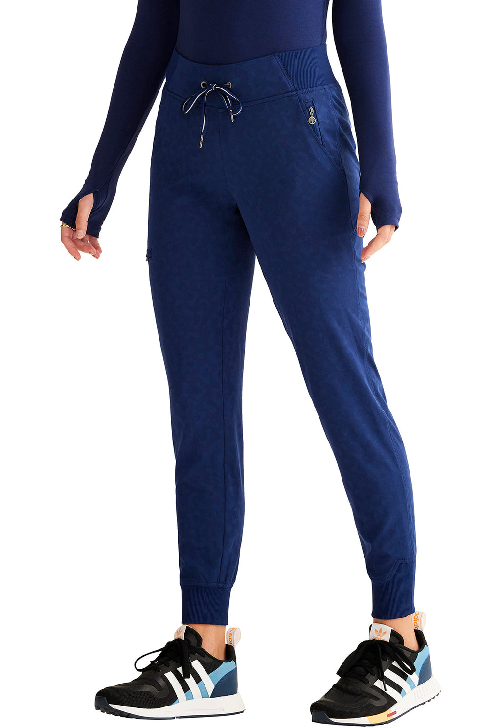 Purple Label Jacquard HH003 Women's Trinity Scrub Joggers Navy