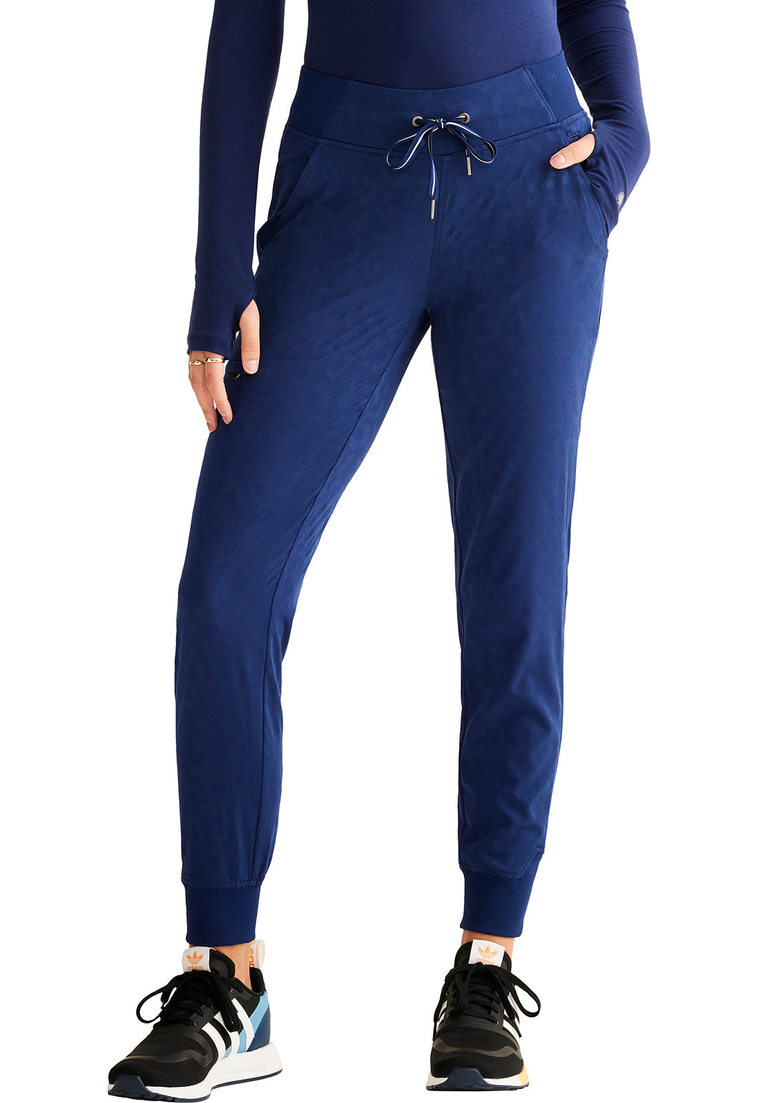 Purple Label Jacquard HH003 Women's Trinity Scrub Joggers Navy
