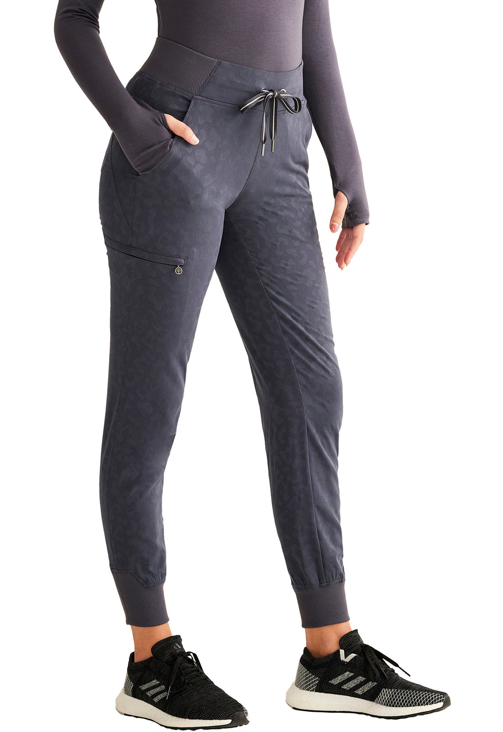 Purple Label Jacquard HH003 Women's Trinity Scrub Joggers Pewter