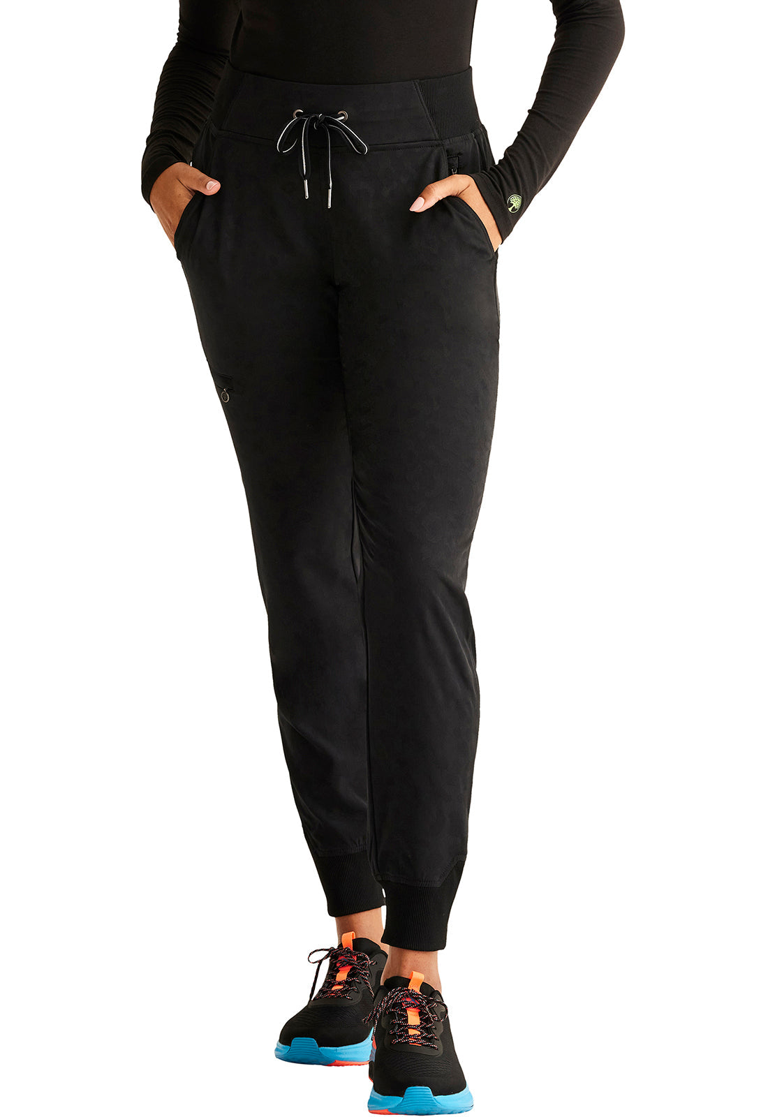 Purple Label Jacquard HH003 Women's Trinity Scrub Joggers Black