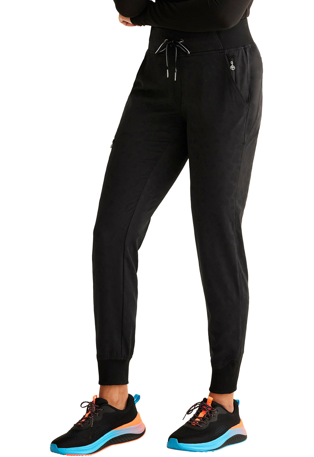 Purple Label Jacquard HH003 Women's Trinity Scrub Joggers Black