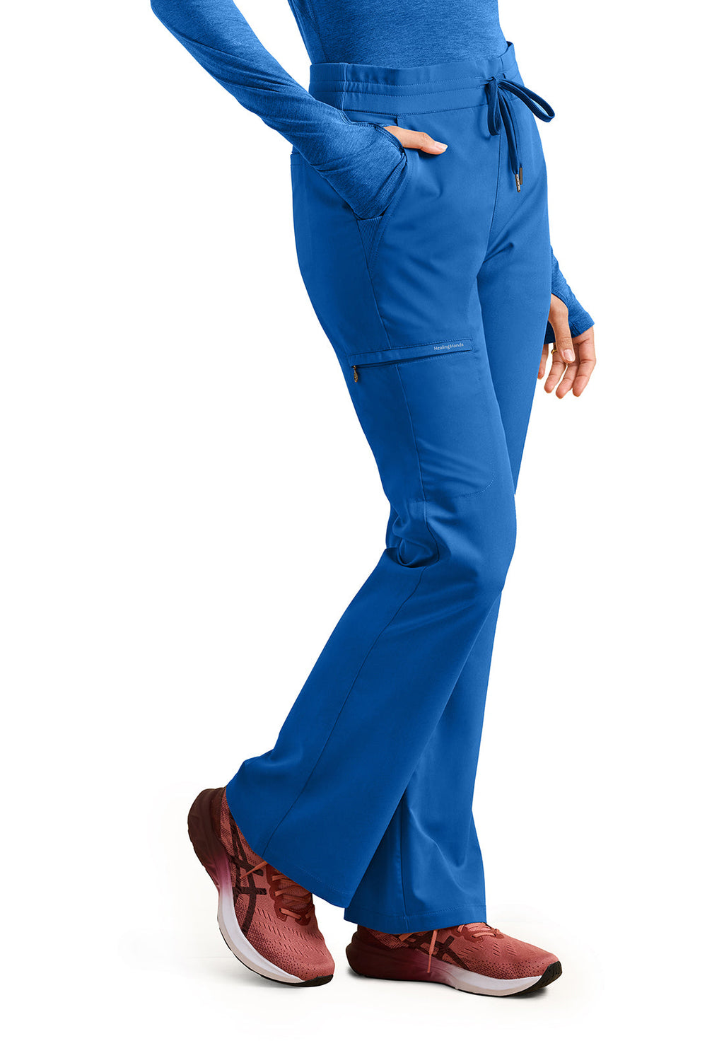 HH Purple Label HH008 Tessa Mid Rise Drawstring Boot Cut Pants Royal