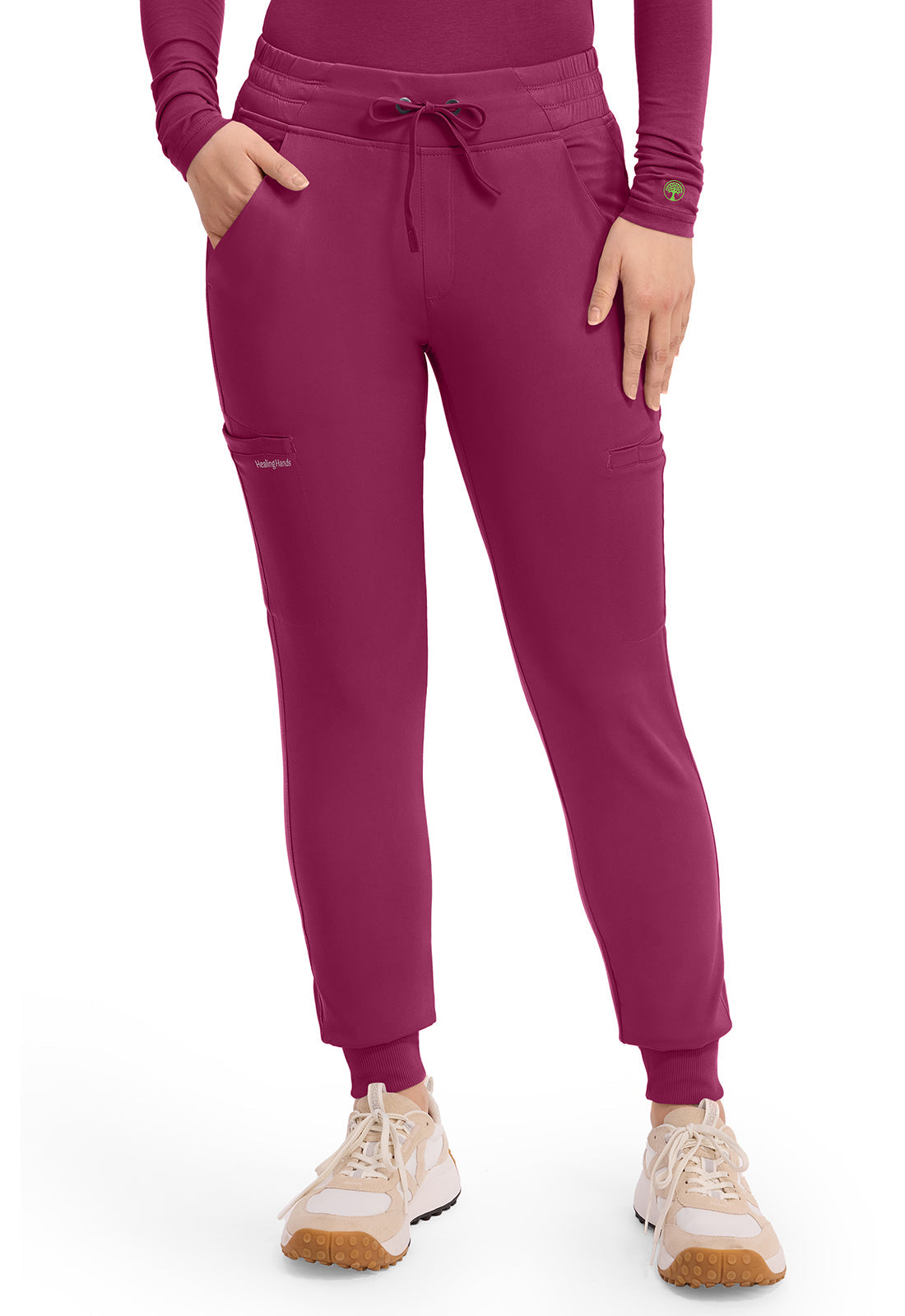HH Works HH050 Women's Rhea Jogger Scrub Pants Wine